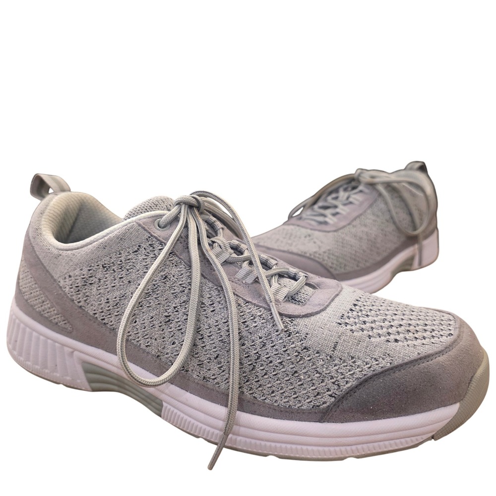 ORTHOFEET Lava Men's 10W Gray Knit Walking Sneakers Comfort Orthopedic Shoes